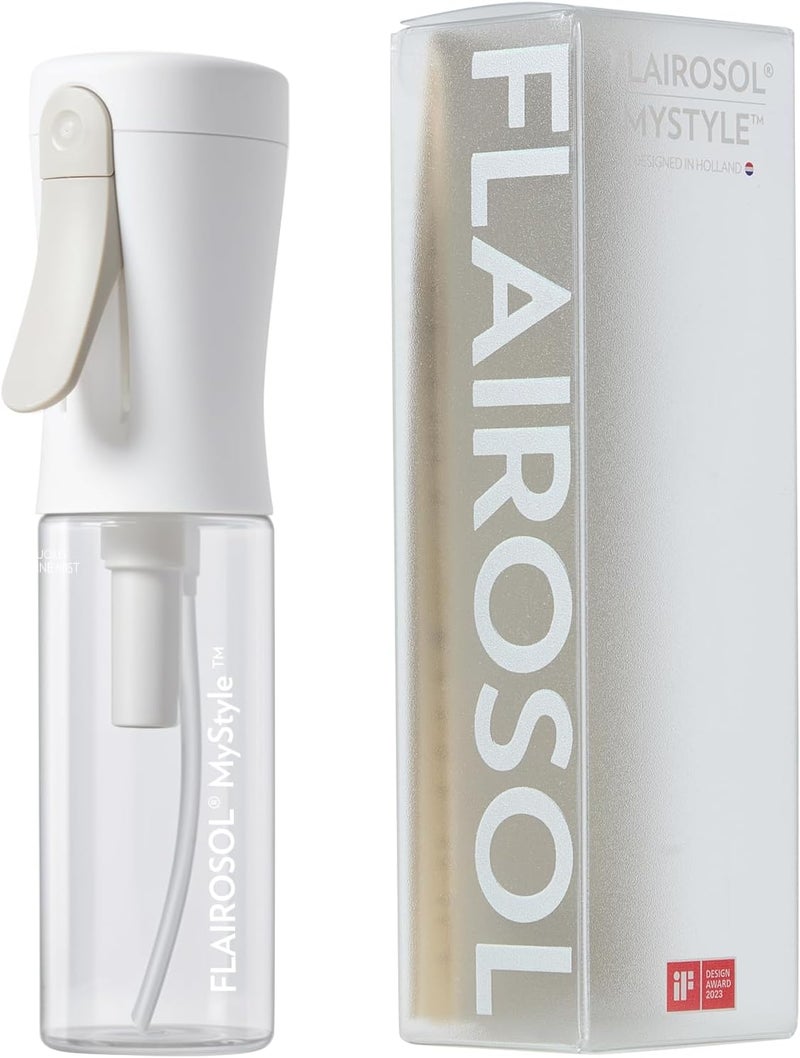 Flairosol MyStyle، زجاجة رذاذ للشعر - زجاجة رذاذ صغيرة للسفر، رذاذ مائي فائق النعومة مستمر للوجه، تصفيف الشعر، صالون، تنظيف، جمال، تونر، ترطيب ومكياج، 3.04 أونصة / 90 مل، أبيض - Image 1